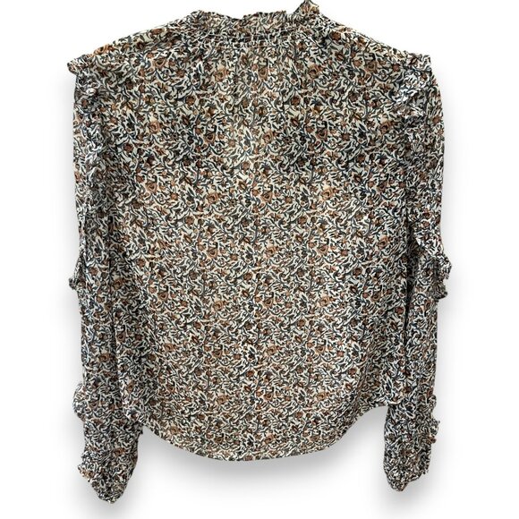 Veronica Beard Abra Floral Print Ruffle Blouse - Picture 4 of 4